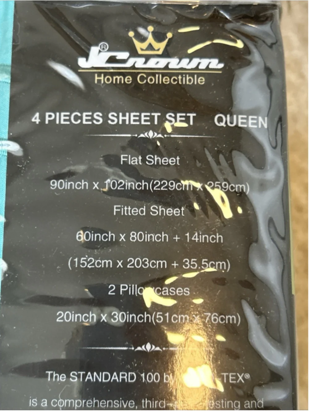 JCrown Home Collectible Extra Soft 4 Pieces Sheet Set Queen Aqua Standard 100